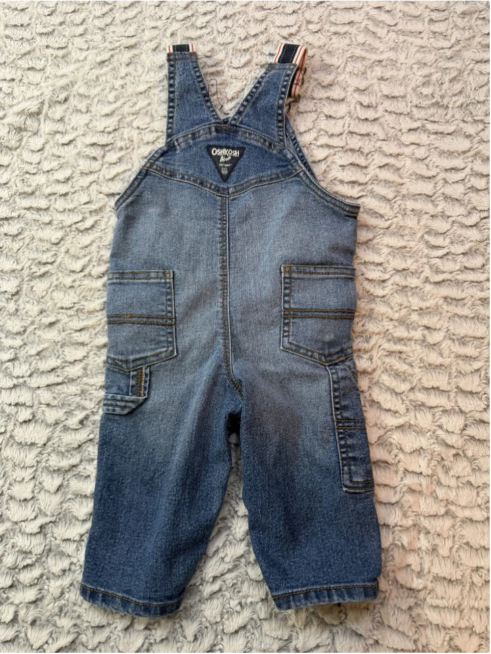 OshKosh B'gosh Baby 3-6M Blue Denim Overall One-Piece Adjustable Straps